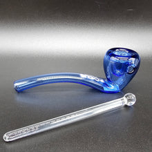 Load image into Gallery viewer, Glenn's Briar Glass Pipe - Blue Glass