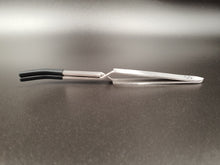 Load image into Gallery viewer, Silicone Tipped Tweezer - Reverse Clamp with black silicone
