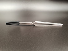 Load image into Gallery viewer, Silicone Tipped Tweezer - Reverse Clamp with black silicone