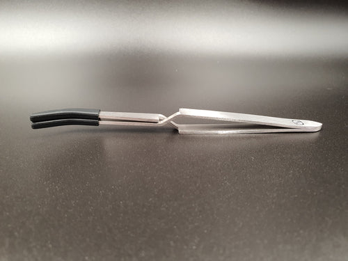 Silicone Tipped Tweezer - Reverse Clamp with black silicone