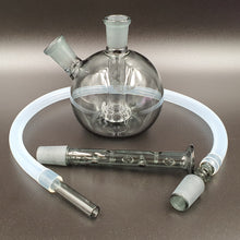 Load image into Gallery viewer, Smoked glass Globe Perc Mini Bubbler with mouthpiece and whip