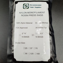 Load image into Gallery viewer, Rosin Press Filter Bags - Nylon Monofilament - Double Stitched  x 10 
