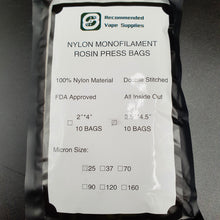 Load image into Gallery viewer, Rosin Press Filter Bags - Nylon Monofilament - Double Stitched  x 10