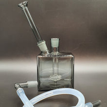 Load image into Gallery viewer, Mini Cube Perc Bubbler -14mm Dark Glass with mouthpiece