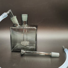 Load image into Gallery viewer, Mini Cube Perc Bubbler -14mm Dark Glass with whip