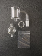 Load image into Gallery viewer, 30mm Quartz Banger with Quartz Insert, Quartz bubble carp cap and Cotter pins
