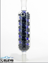 Load image into Gallery viewer, Saturn - All-Glass Vapor Tamer - Cooling Device - Blue spiral black beads
