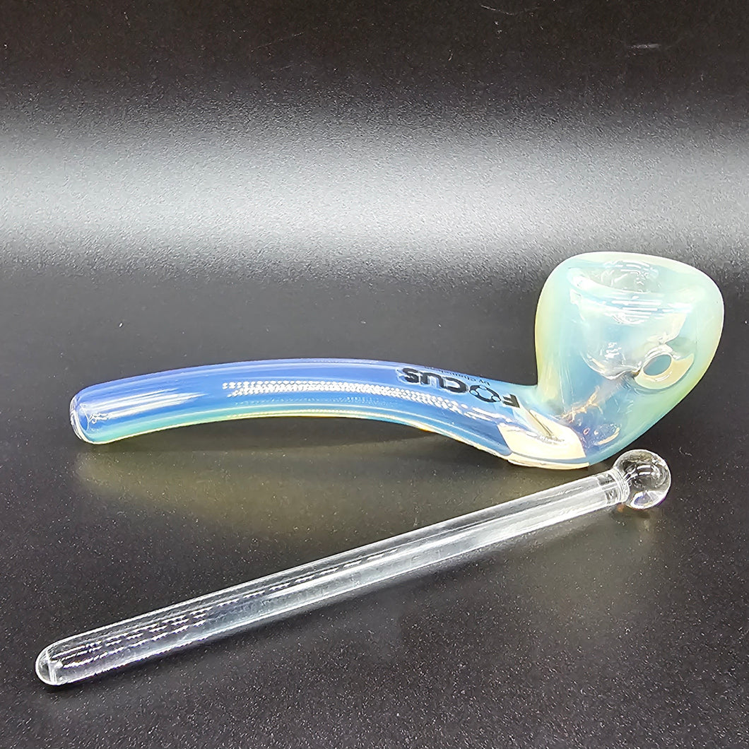 Glenn's Briar Glass Pipe - Pearlescent Glass