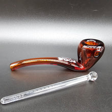 Load image into Gallery viewer, Glenn&#39;s Briar Glass Pipe - Red Glass
