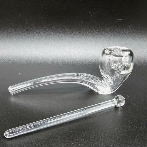 Glenn's Briar Glass Pipe - Clear Glass