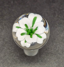 Load image into Gallery viewer, Custom Marble Glass Stopper Green Flower
