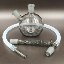 Load image into Gallery viewer, Smoked glass Globe Perc Mini Bubbler with mouthpiece and whip
