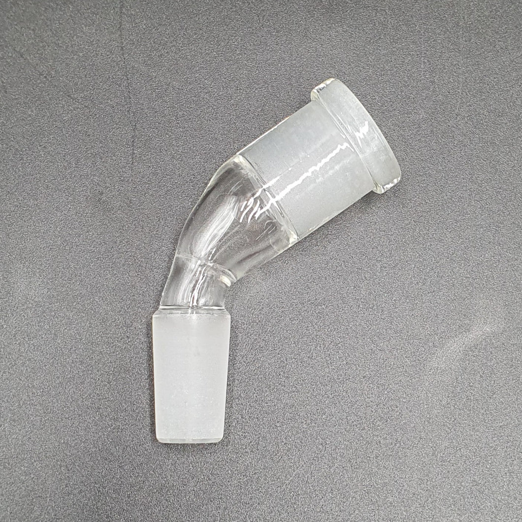 45 Degree Glass Adapter 14mm female to 14mm male