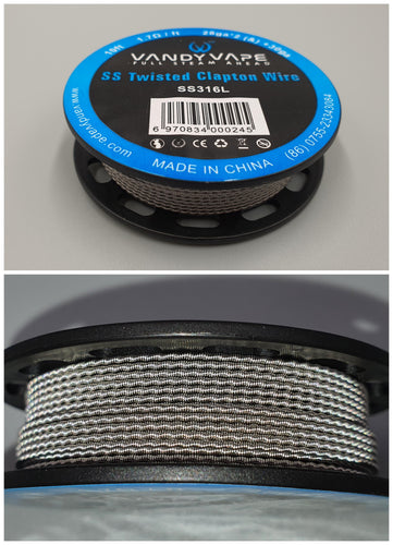 Vandy Vape SS316L Twisted Fused Clapton Wire - 10ft 